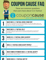 5.11Tactical Coupon Cause FAQ (C.C. FAQ) [INFOGRAPHIC]