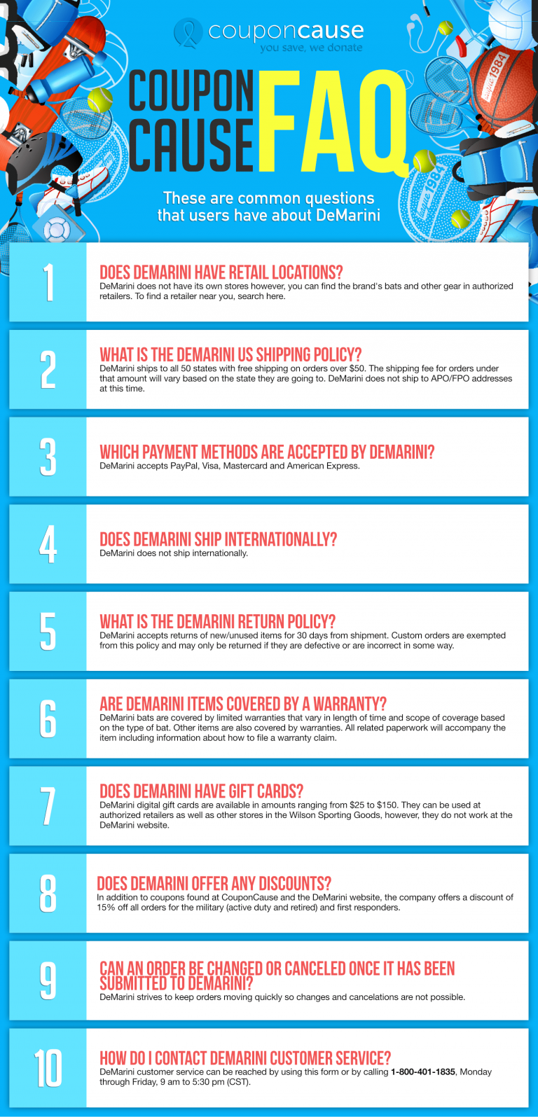 DeMarini Coupon Cause FAQ C C FAQ INFOGRAPHIC 