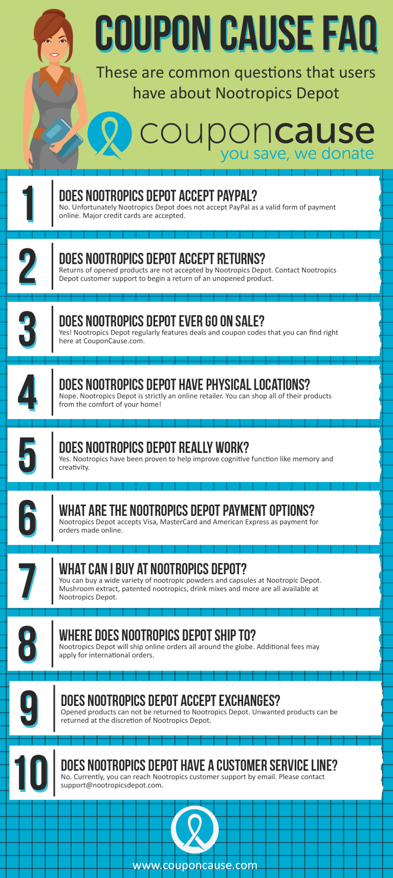 Nootropics Depot Watches Coupon Cause FAQ C C FAQ INFOGRAPHIC 